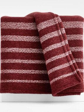 Crate & Barrel Bungalow 70"x55" Luminous Red Throw Blanket